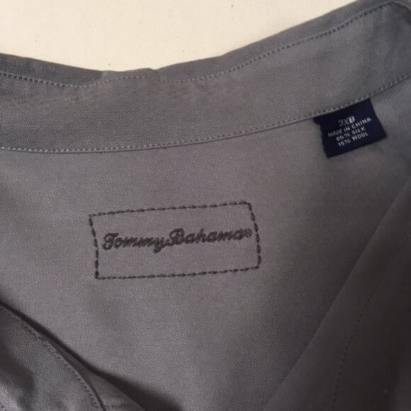 Tommy Bahama Mens 3XB light gray silk / wool long-sleeve button front shirt - Picture 3 of 6